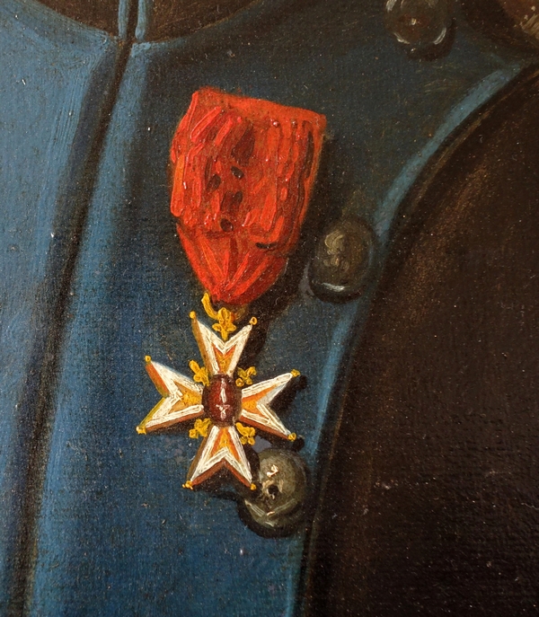 Grand portrait début XIXe d'un officier royaliste de l'Armée de Condé pendant l'Empire - souvenir historique