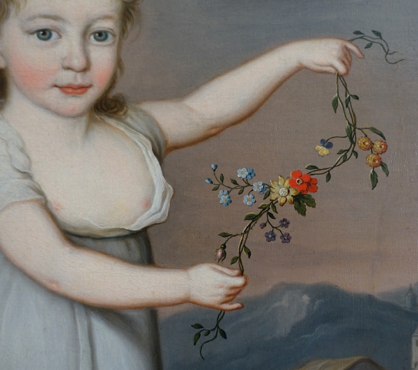Portrait of a child as Flora or Ceres, early 19th century oil on canvas dated 1801 - 115cm x 81cm