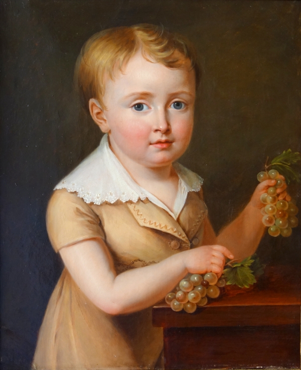 Empire portrait of a child, early 19th century painting attributued to Jeanne-Elisabeth Chaudet