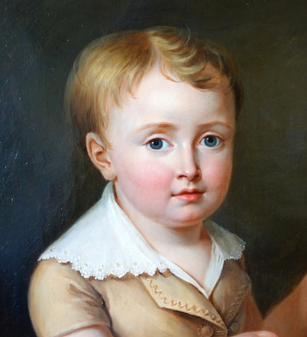 Empire portrait of a child, early 19th century painting attributued to Jeanne-Elisabeth Chaudet