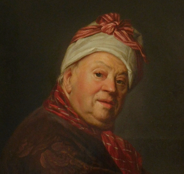 18th century French school, follower of E. Aubry : portrait of painter Etienne Jeaurat