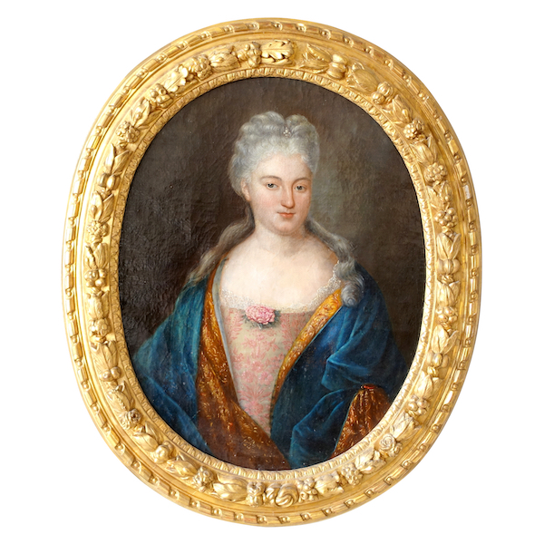 Ecole française du XVIIIe siècle, grand portrait de Princesse du Sang, époque Louis XIV vers 1700