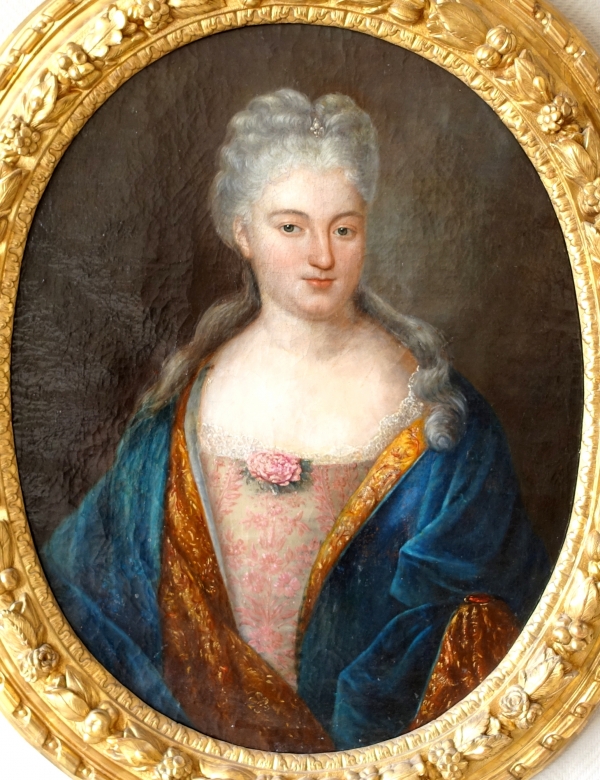 Ecole française du XVIIIe siècle, grand portrait de Princesse du Sang, époque Louis XIV vers 1700