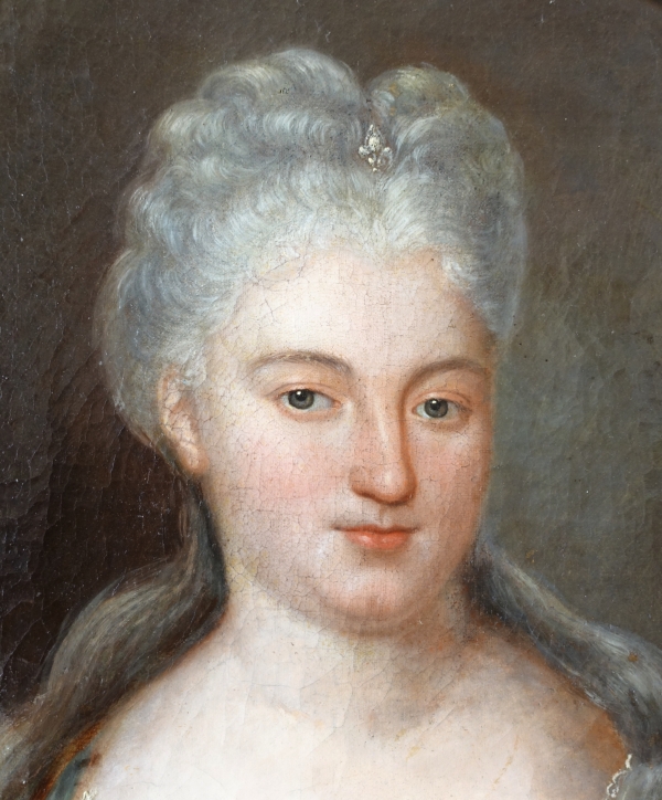 Ecole française du XVIIIe siècle, grand portrait de Princesse du Sang, époque Louis XIV vers 1700