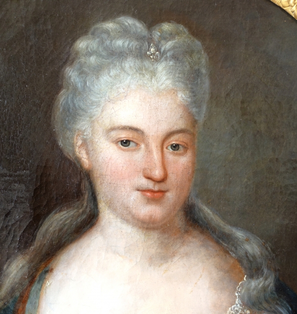 Ecole française du XVIIIe siècle, grand portrait de Princesse du Sang, époque Louis XIV vers 1700