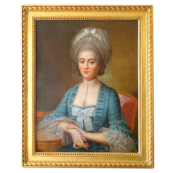 18th century French school : large portrait of an aristocrat, Louis XV - Louis XVI period