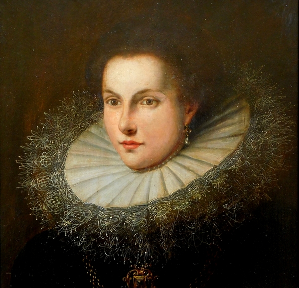 Dutch school : portrait of a 17th century young lady