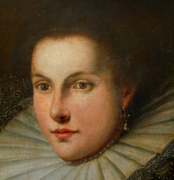 Dutch school : portrait of a 17th century young lady