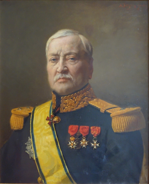 Augustin Feyen-Perrin : portrait of General Letang, oil on canvas, mid 19th century circa 1857