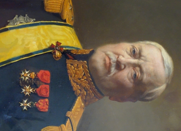 Augustin Feyen-Perrin : portrait of General Letang, oil on canvas, mid 19th century circa 1857