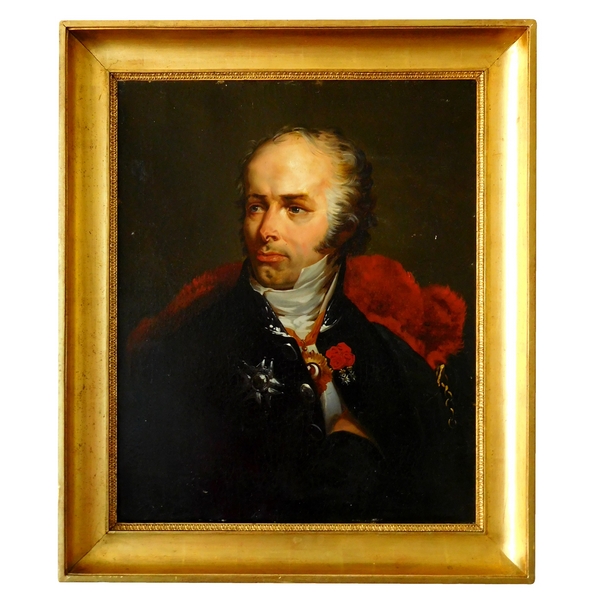 D'Après Horace Vernet, portrait en buste du Général Foy en tenue de député, huile sur toile