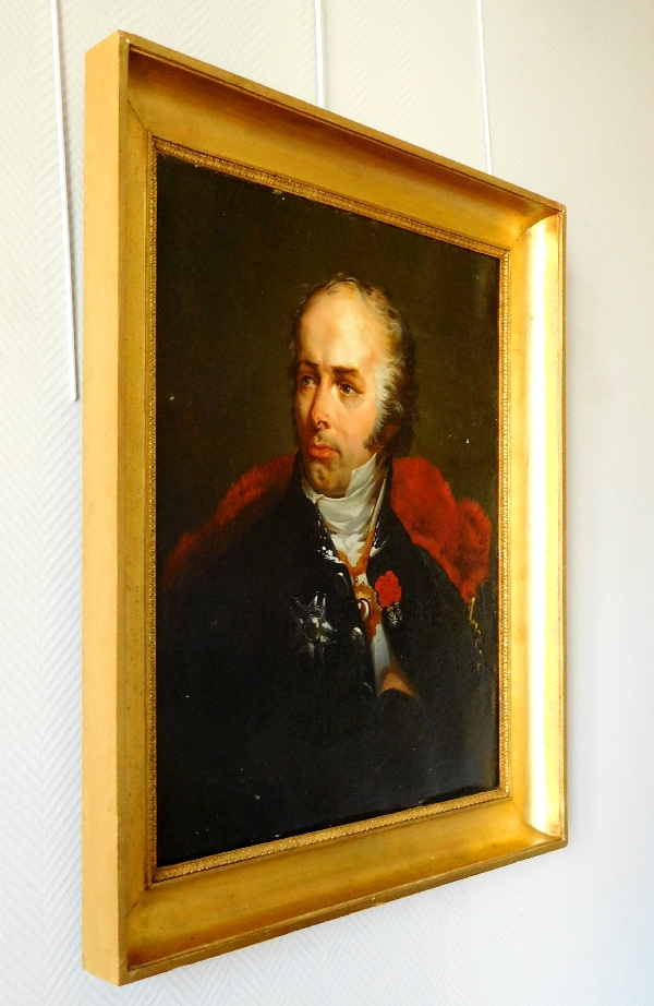 D'Après Horace Vernet, portrait en buste du Général Foy en tenue de député, huile sur toile