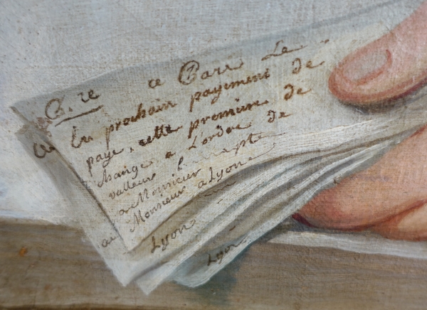 Donatien Nonnotte (attribué à) : portrait de gentilhomme d'époque Louis XV, huile sur toile