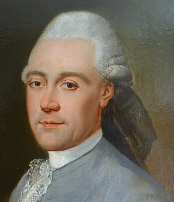 Donatien Nonnotte (attribué à) : portrait de gentilhomme d'époque Louis XV, huile sur toile