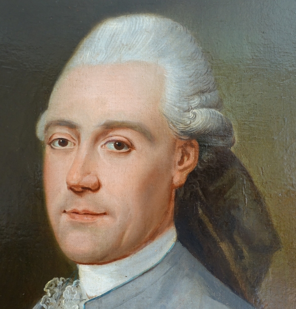Donatien Nonnotte (attribué à) : portrait de gentilhomme d'époque Louis XV, huile sur toile