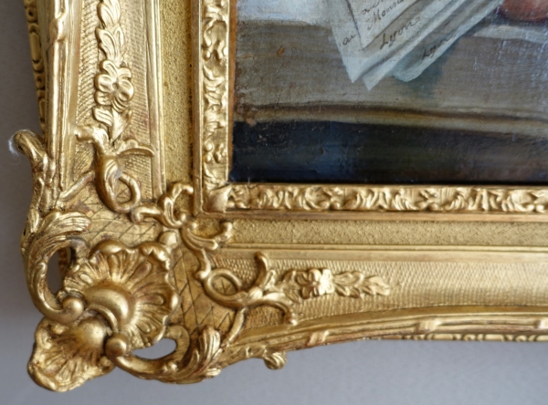 Donatien Nonnotte (attribué à) : portrait de gentilhomme d'époque Louis XV, huile sur toile