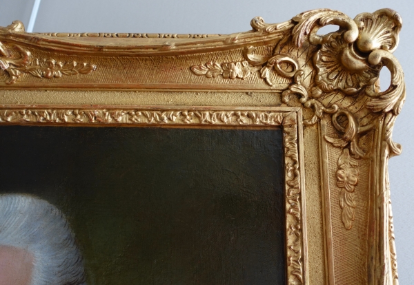 Donatien Nonnotte (attribué à) : portrait de gentilhomme d'époque Louis XV, huile sur toile