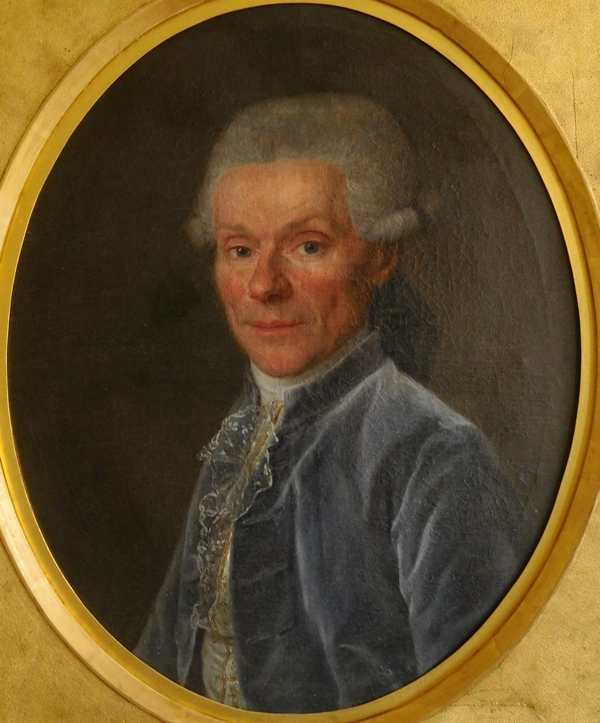 Ecole Française du XVIIIe siècle : portrait de gentilhomme d'époque Louis XVI - huile sur toile