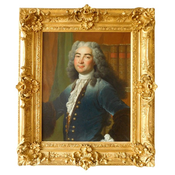 Ecole Française du XVIIIe siècle, portrait de gentilhomme d'époque Régence - Louis XV - 92cm x 106cm