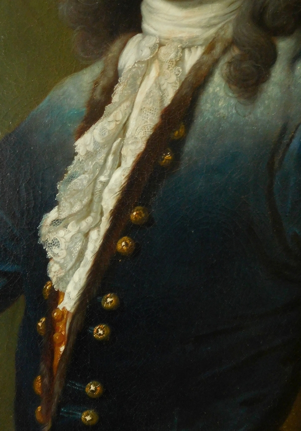 Ecole Française du XVIIIe siècle, portrait de gentilhomme d'époque Régence - Louis XV - 92cm x 106cm