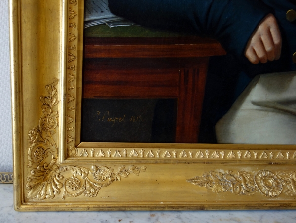 Edouard Pingret, pupil of David : large Empire portrait - 1813 - 121cm x 103cm