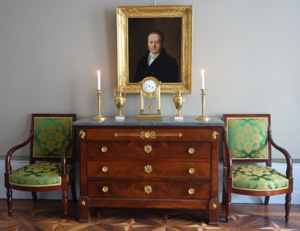 Jean François Garneray, élève de David : portrait d'homme d'époque Restauration, huile sur toile