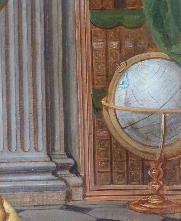 Large portrait of a gentleman sitting in his study - Louis XV period - mid 18th century - 90cm x 75.5cm