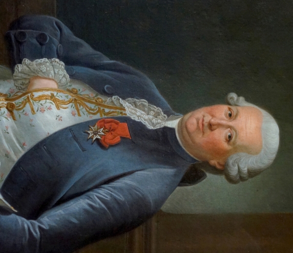 Grand portrait de gentilhomme d'époque Louis XVI : Louis Béra Comte de Latran - 73cm x 91,5cm