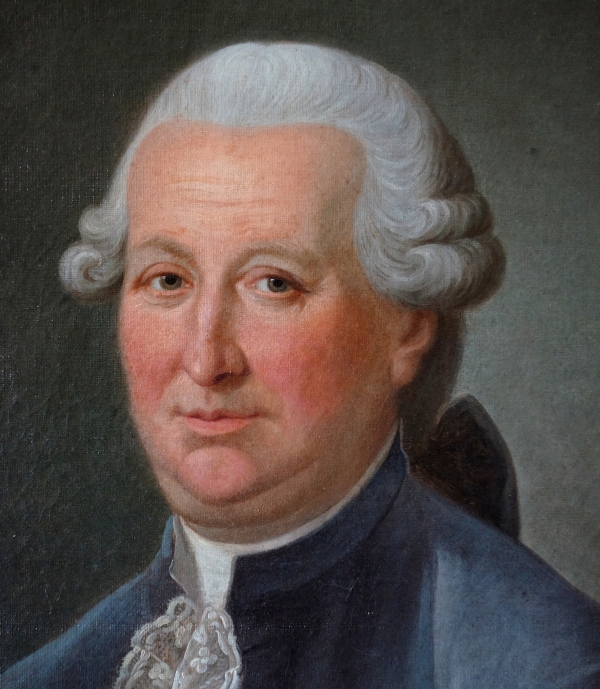 Grand portrait de gentilhomme d'époque Louis XVI : Louis Béra Comte de Latran - 73cm x 91,5cm