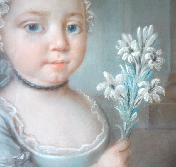 Ecole Française du XVIIIe siècle, portrait pastel de Madame Royale, Marie Thérèse Charlotte de France