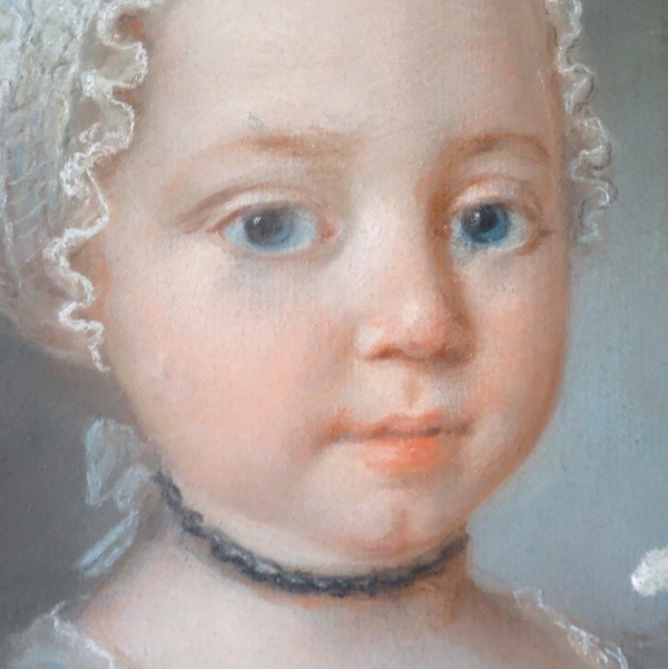 Ecole Française du XVIIIe siècle, portrait pastel de Madame Royale, Marie Thérèse Charlotte de France