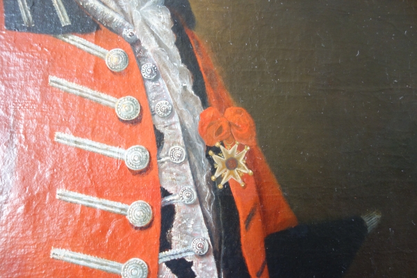 Portrait du Marquis de La Tour du Pin en uniforme de Dragons, huile sur toile vers 1750