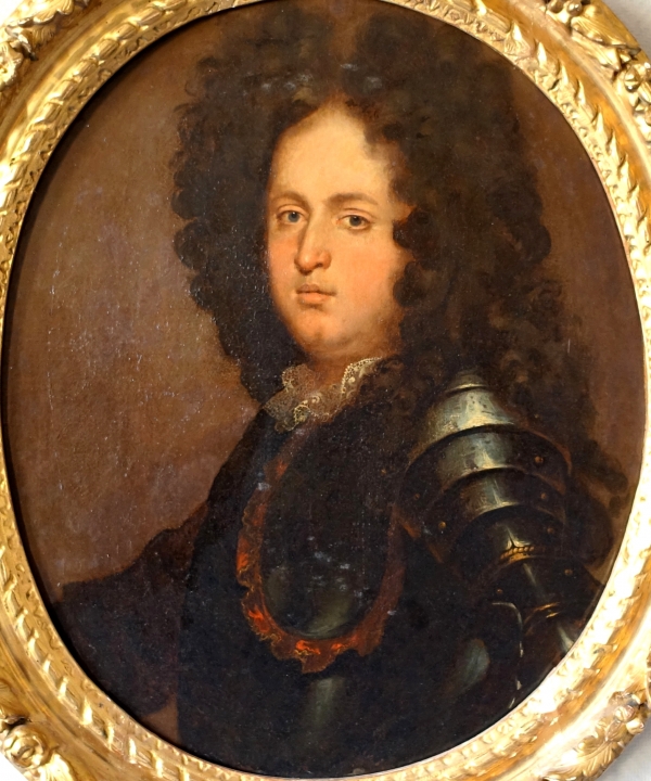 Ecole Française du XVIIe siècle, portrait d'aristocrate officier en armure, époque Louis XIV