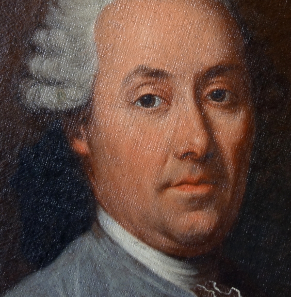 Ecole Française du XVIIIe siècle, portrait ovale de gentilhomme, époque Louis XVI