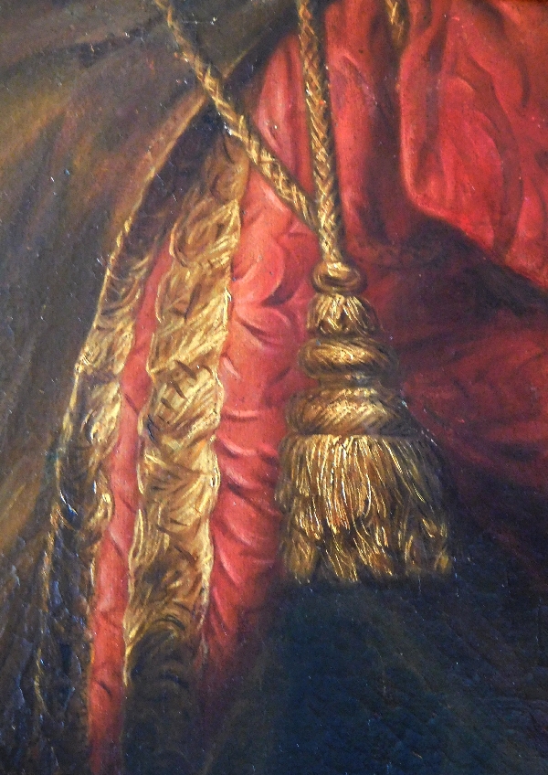 Ecole du XVIIIe siècle, grand portrait du Pape Benoît XIV, d'après Pierre Subleyras - 128cm x 94cm