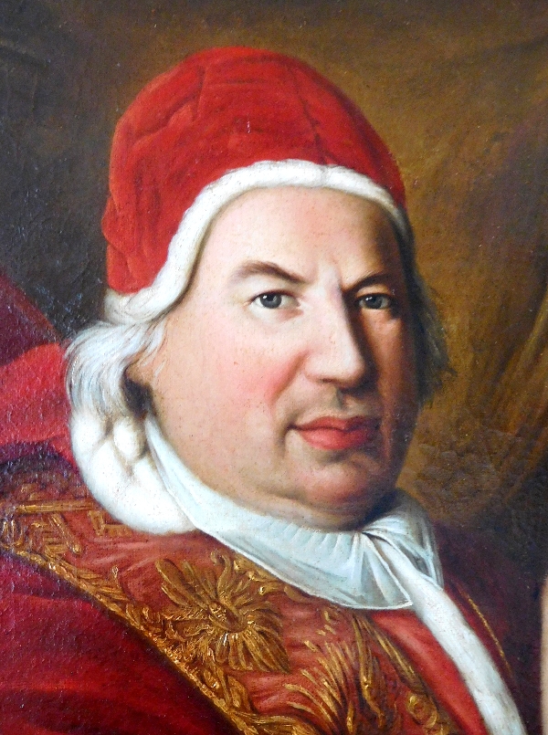 18th century French school, portrait of Pope Benedict XIV, oil on canvas - 128cm x 94cm