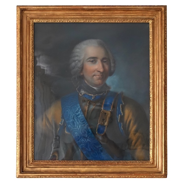 Claude Pougins de Saint Aubin : portrait pastel du Comte de Guerchy vers 1760