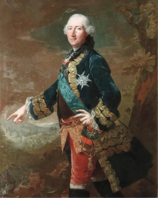 Claude Pougins de Saint Aubin : portrait pastel du Comte de Guerchy vers 1760