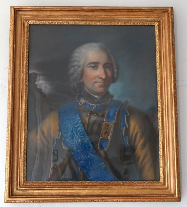 Claude Pougins de Saint Aubin : portrait pastel du Comte de Guerchy vers 1760