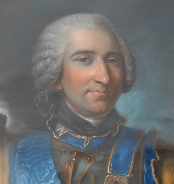 Claude Pougins de Saint Aubin : portrait pastel du Comte de Guerchy vers 1760
