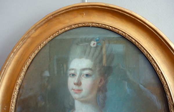 18th century French school, portrait of an aristocrat as Flora, Louis XV pastel