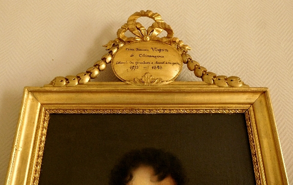 Portrait d'un ancien officier de l'Armée Impériale, huile sur toile époque Restauration