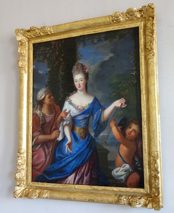 Pierre Gobert : portrait de la Princesse de Conti en Vertumne et Pomone - huile sur toile 93cm x 75cm