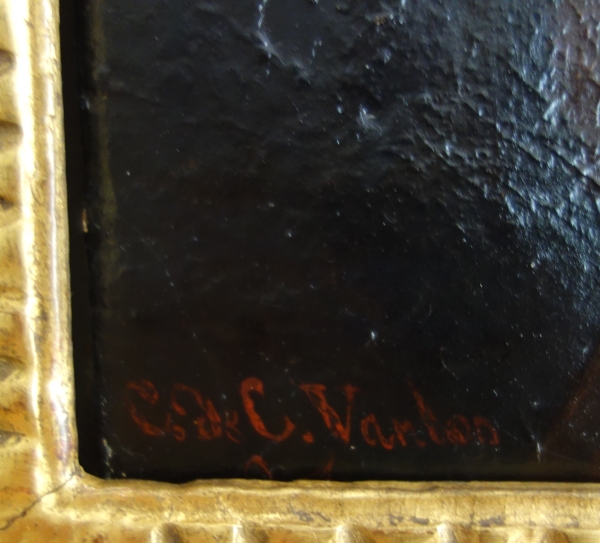 La Résurrection du Christ d'après Van Loo, HST, cadre en bois doré d'époque Louis XIV