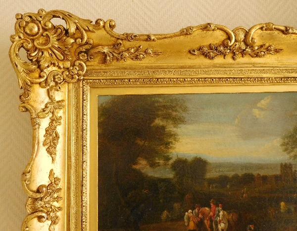 Ecole Flamande du XVIIe siècle, entourage de Pieter Bout : le retour du marché, huile sur toile