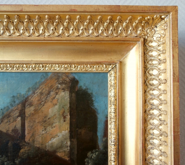 17th - 18th century Dutch school : ruins on Palatine Hill, oil on canvas attibuted to Herman Van Swanevelt