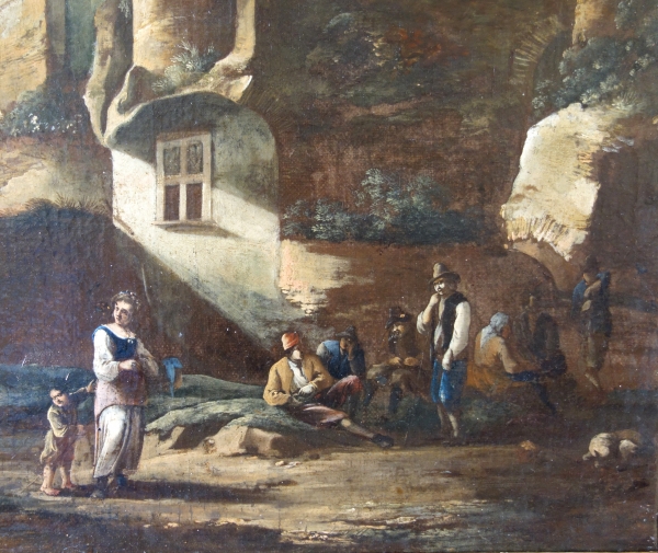 17th - 18th century Dutch school : ruins on Palatine Hill, oil on canvas attibuted to Herman Van Swanevelt