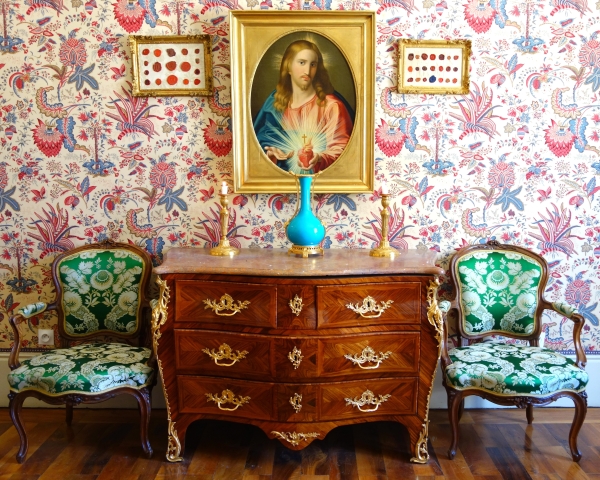 Ecole Française du début XIXe siècle, Le Sacré Coeur de Jésus, huile sur toile traditionaliste