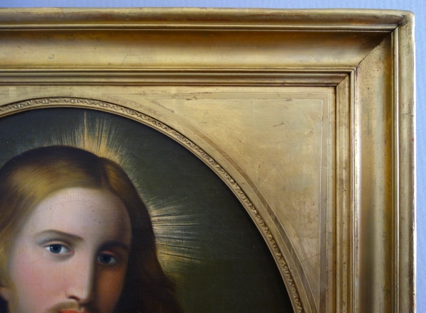 Ecole Française du début XIXe siècle, Le Sacré Coeur de Jésus, huile sur toile traditionaliste