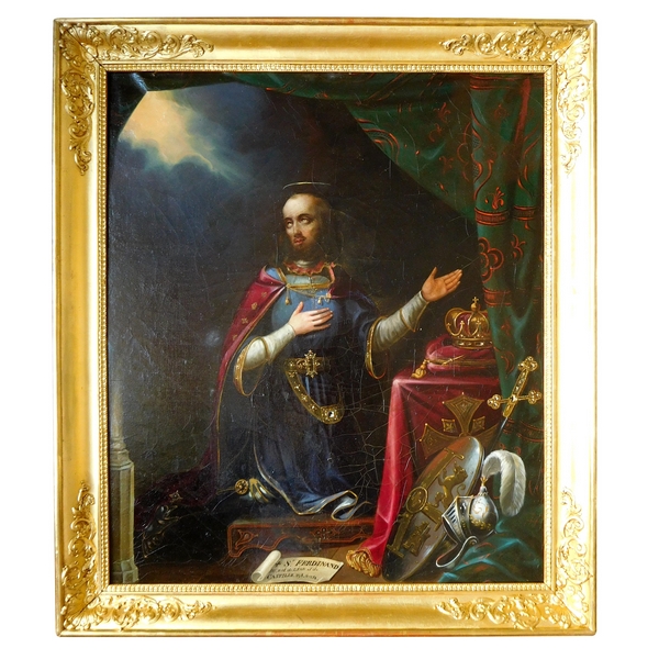 19th century French school : portrait of Saint Ferdinand III, King of Spain